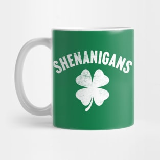 Shenanigans Shamrock White St. Patrick's Day Mug